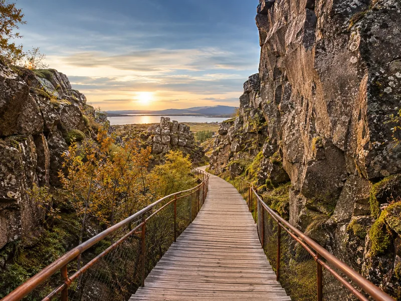 The Almannagjá fissure at Þingvellir National Park